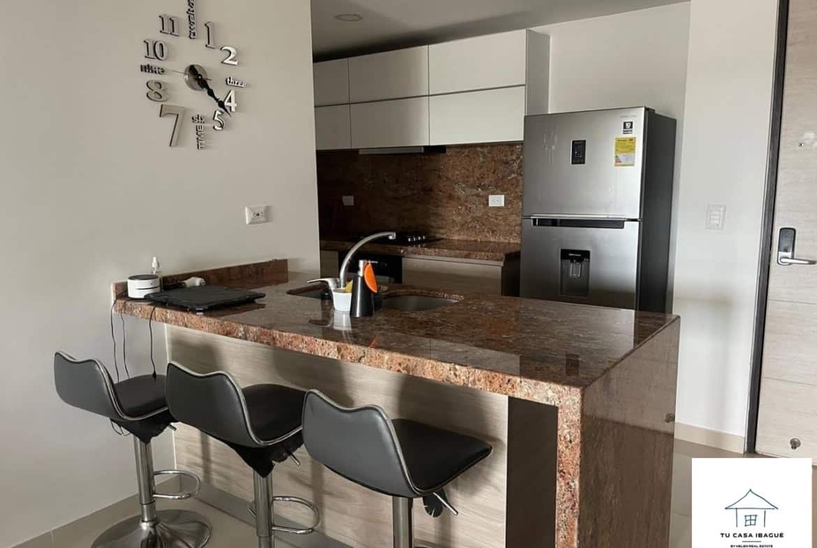 Apartamento en venta en Piedrapintada Alta, Ibagué con cocina moderna y área social.